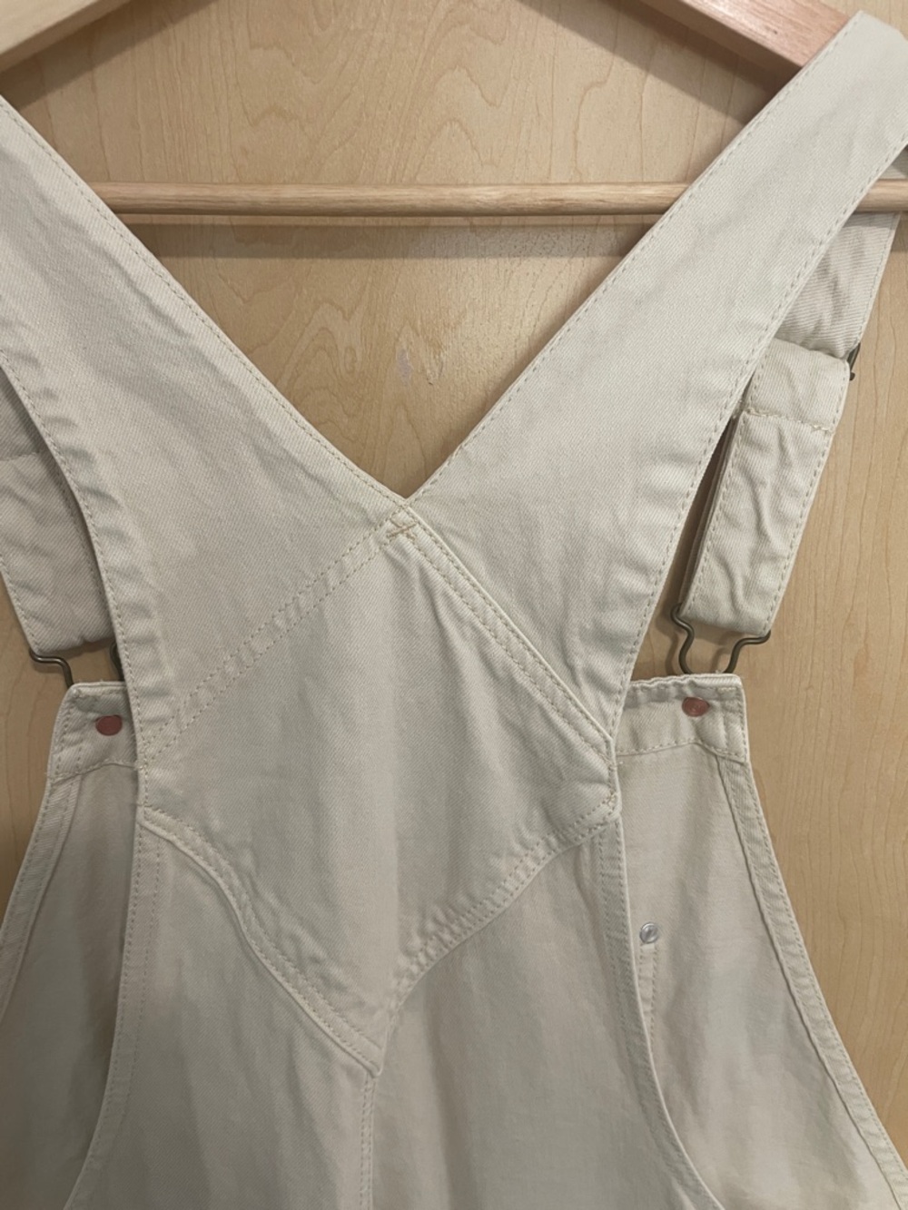 Old Navy Cream Cotton Baggy Overalls 18 NWT - Picture 5 of 9